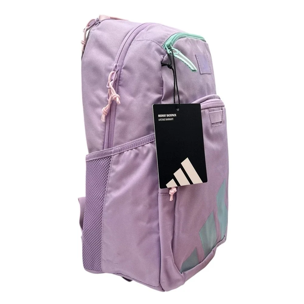 Adidas Girls School Midway Backpack Plum Purple Aqua‎ Fits 15